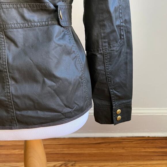 JCrew Downtown Field Waxed Utility Boyfriend Mossy Brown Green Jacket XS Obama - Picture 7 of 16